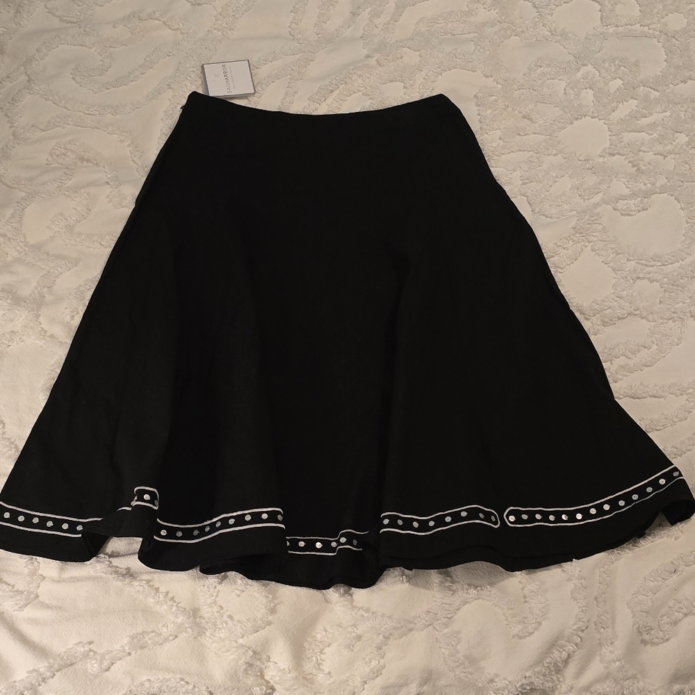 NWT Sag Harbor Cotton Black & White Skirt, Size 10 (315) - Picture 3 of 7